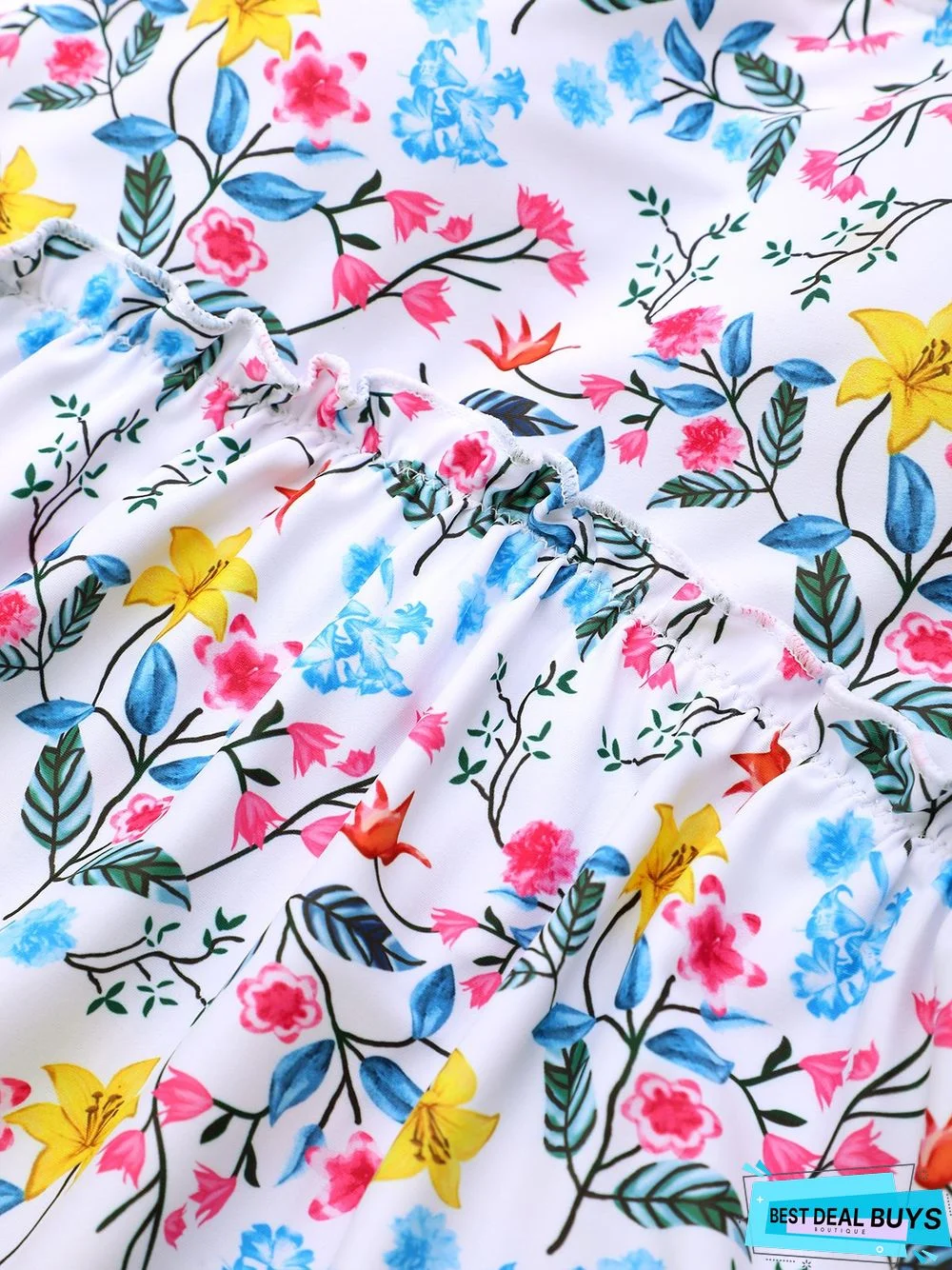 Casual Floral Printing Spaghetti Tankinis Two-Piece Set