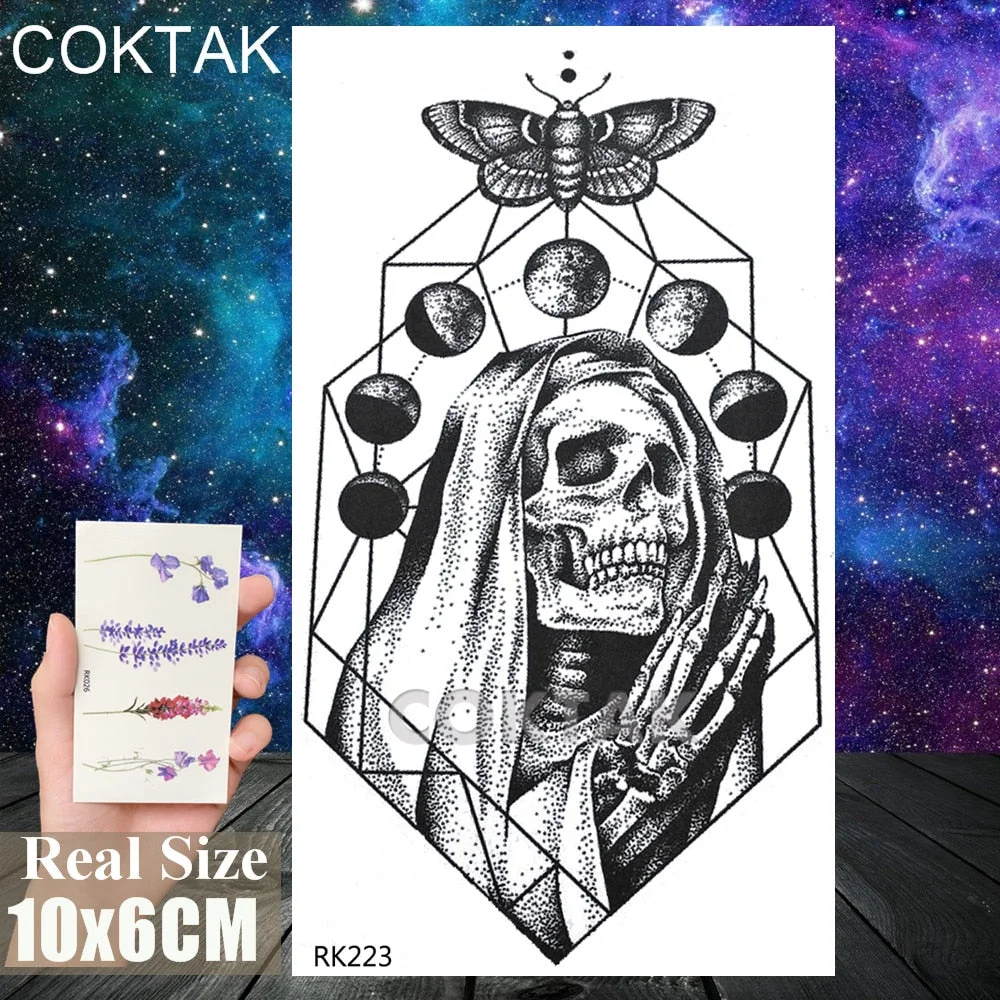 Creative Sexy Lady High Heels Temporary Tattoos Sticker Black Fake Waterpoof Tattoos Body Art Arm Chest Tattoo Decal For Adult