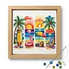 Landscape Glass Bead Partial 11CT DIY Stamped Cross Stitch Kits for Beginners Adults Home Decor Cross Stitch Art and Crafts Kits 14.04x14.04in tapestrymarket