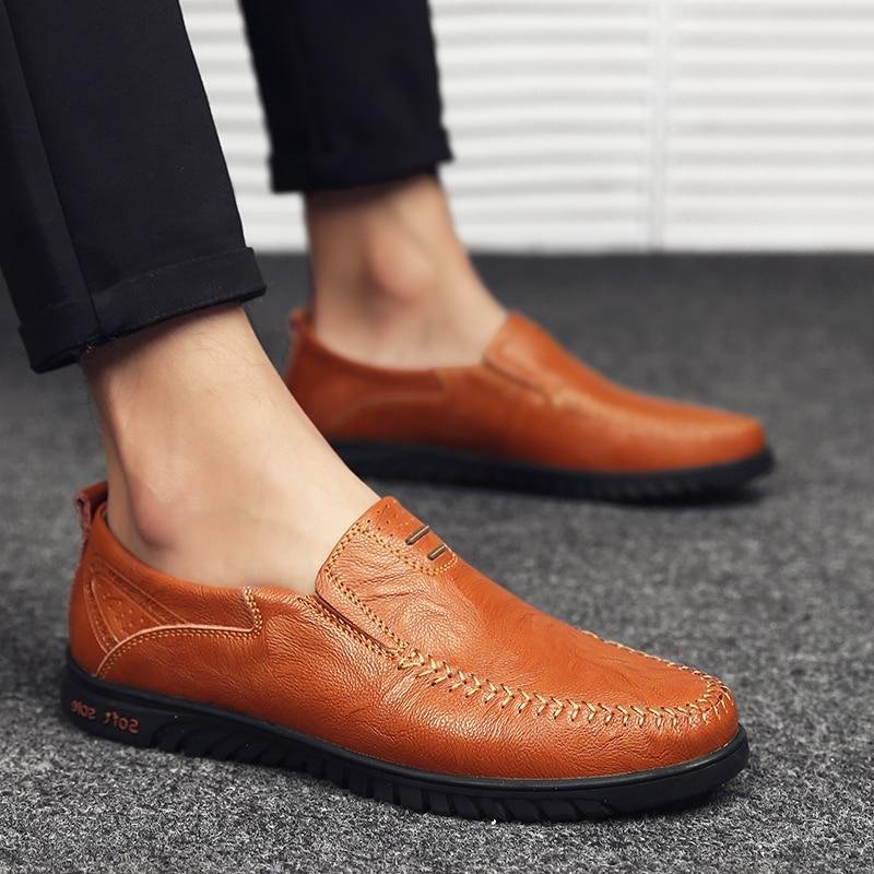 Men Shoes Leather Comfortable Men Casual Shoes Footwear Flats For Men Slip On Shoes
