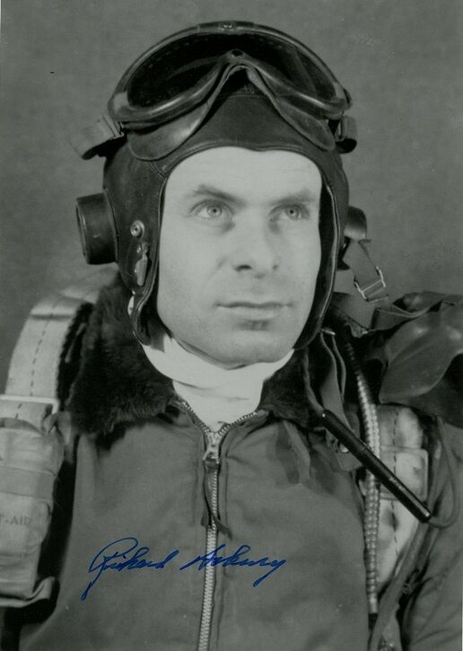 World War II Fighter Ace RICHARD ASBURY Signed Photo Poster painting
