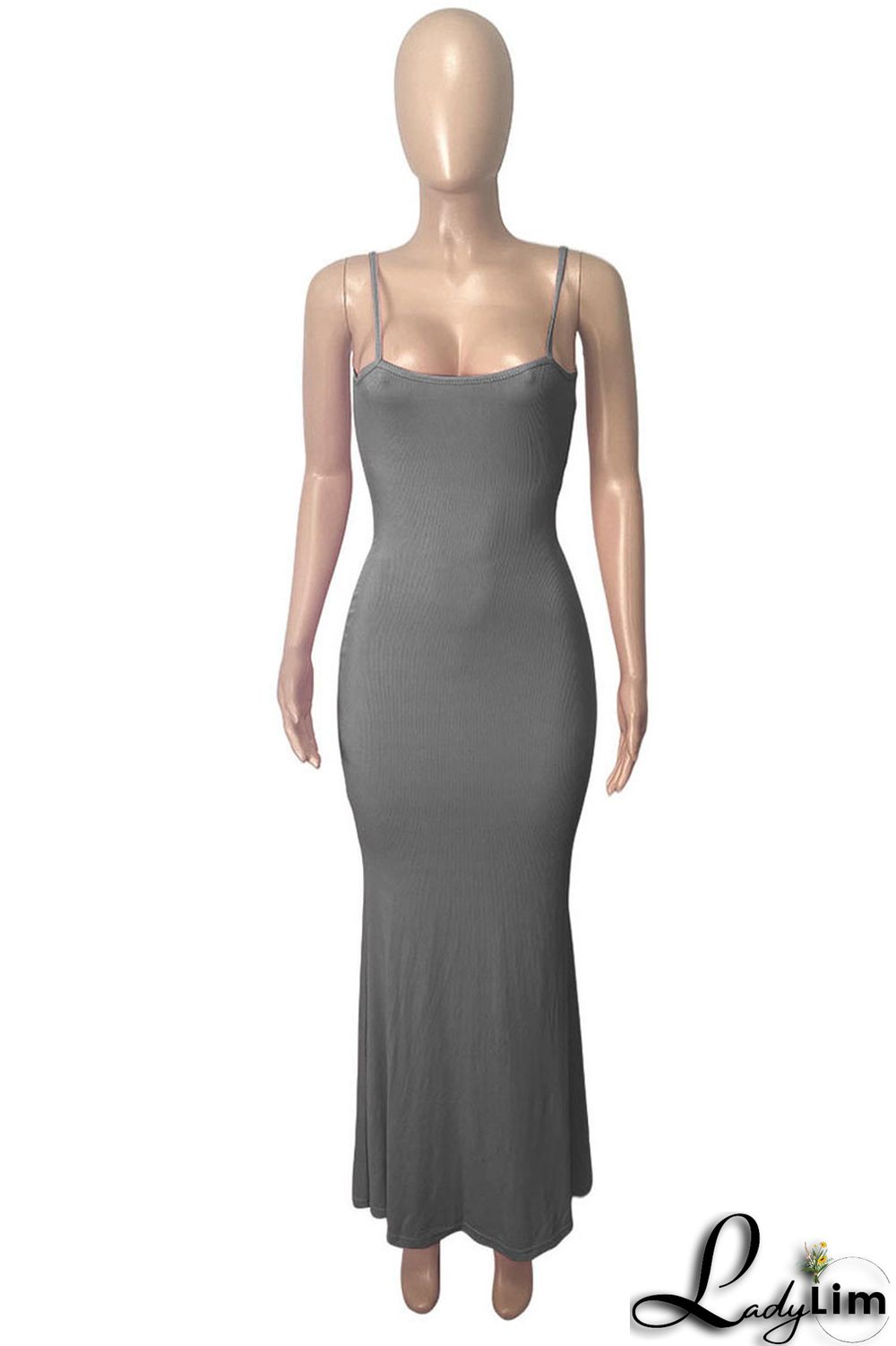 Red Sexy Solid Split Joint Spaghetti Strap Sling Dress Dresses