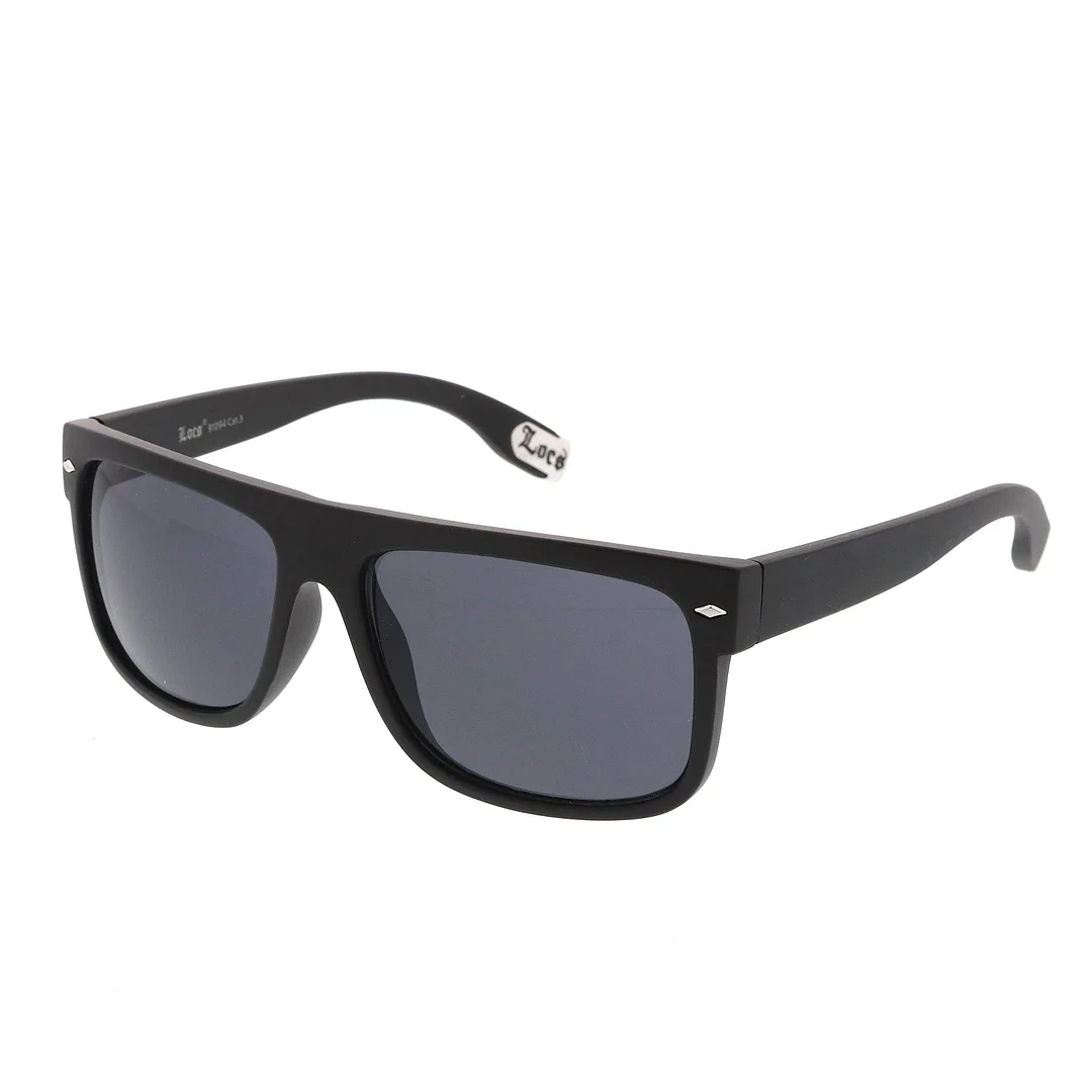 Hip Hop Flat Top Dark Blacked Out Square Lens Horn Rimmed Authentic LOCS glasses 54mm
