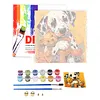 Framed Dalmatian Bear-Paint by Numbers Acrylic Painting 20*20CM With Color Box 3ML(12Colors)