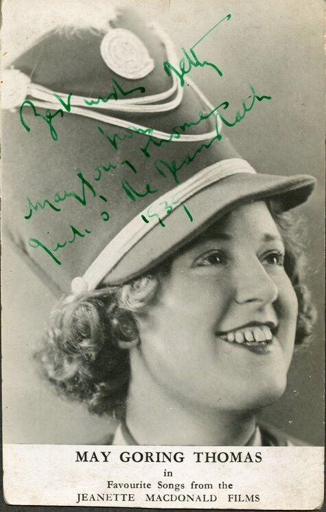 Vintage MAY GORING THOMAS (??) Signed Photo Poster painting