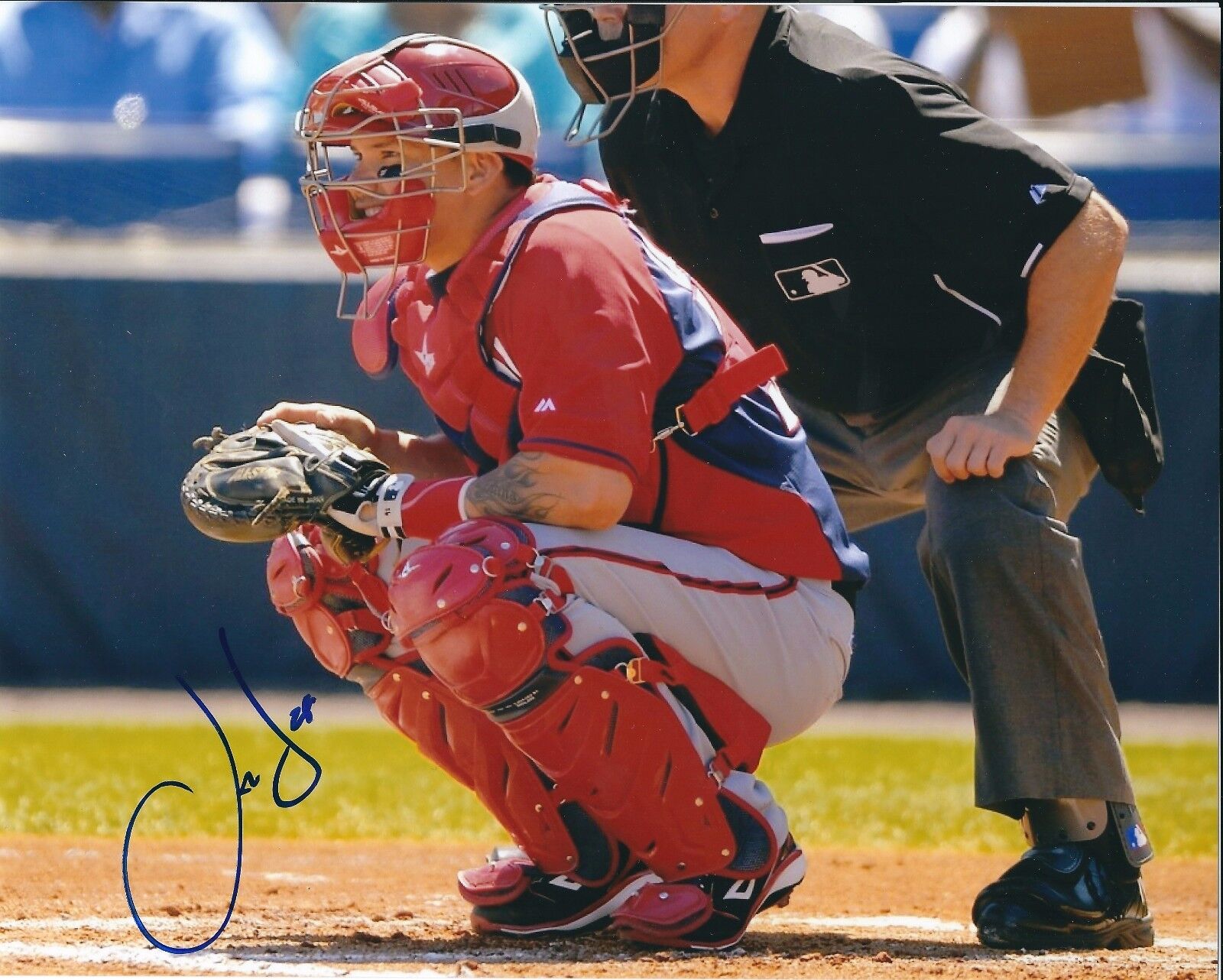 Signed 8x10 JOSE LOBATON Washington Nationals Autographed Photo Poster painting - COA