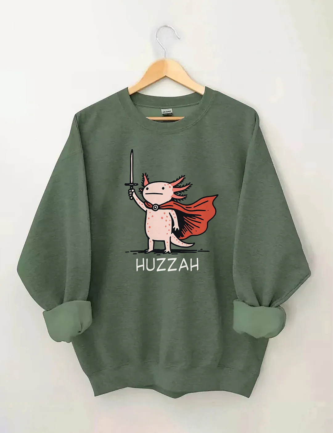 Huzzah Funny Axolotl Meme Sweatshirt