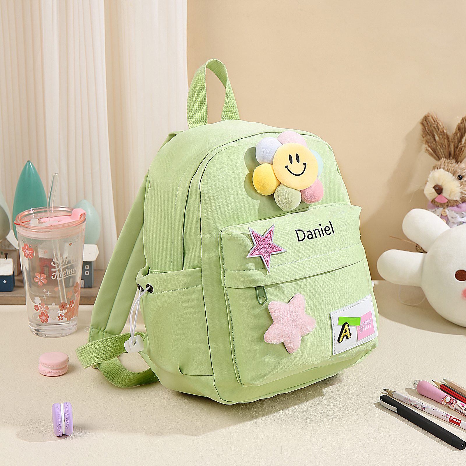 Zaino carino con Nome Personalizzato da Scuola per Studenti/bambini/ragazzi/viaggio 