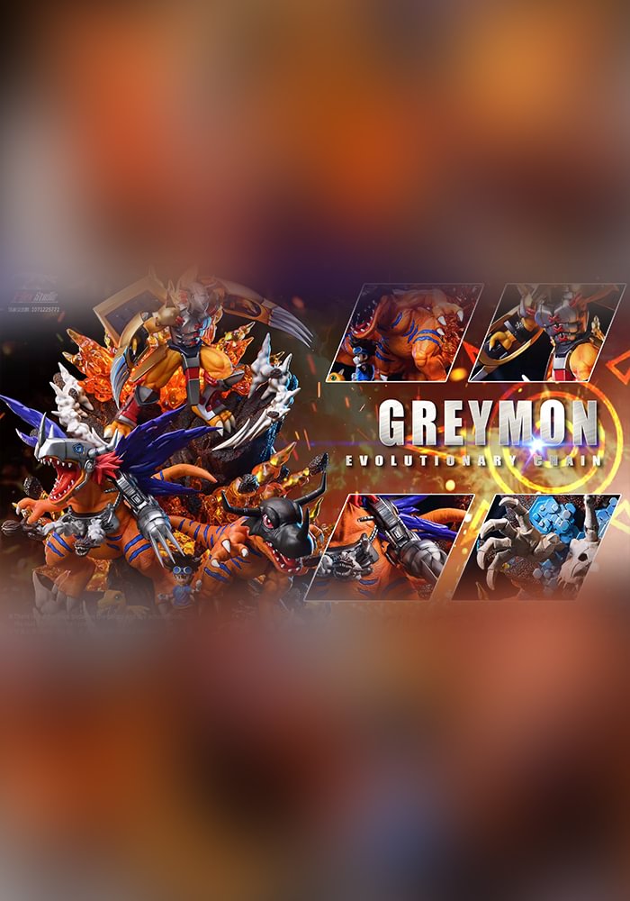 Greymon Evolutionary Chain - Digimon Resin Statue - T-Rex Studios [Pre-Order]-shopify