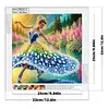 Jumping Girl DIY set de peinture perl&eacute;e en forme sp&eacute;ciale avec cadre 25x25cm cadeau