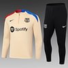 Joyfball 2024/2025 Barcelona Half-Pull Training Suit khaki Football Shirt 1:1 Thai Quality