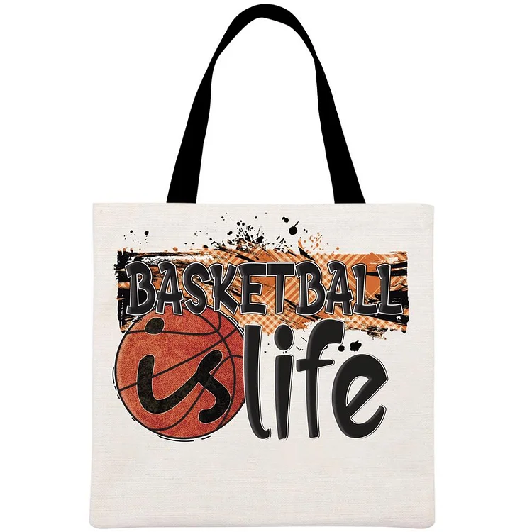 Basketball is life Printed Linen Bag-Annaletters