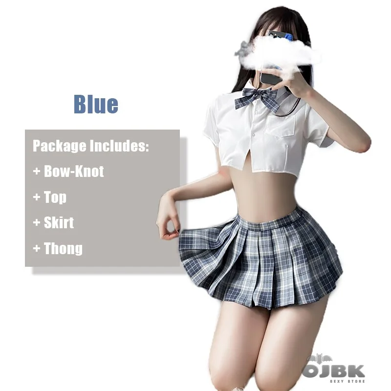Billionm Sexy Cosplay School Girl Costumes Japanese Kawaii Erotic Student Outfit Short Top Mini Pleated Skirt For Women Sex Lingerie 0708