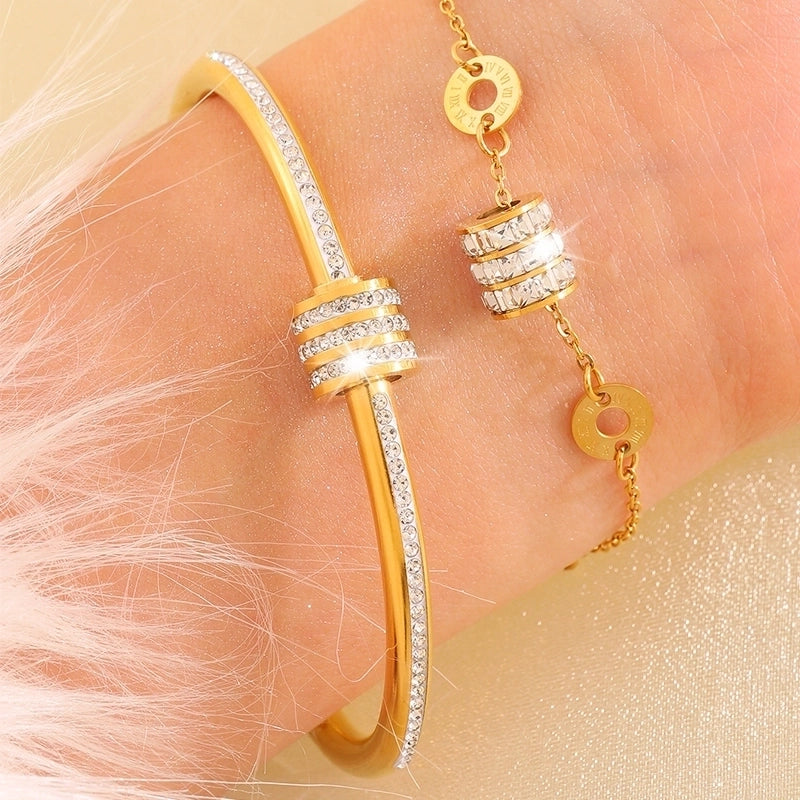 Elegant Luxurious Minimalist Solid Color 304 Stainless Steel Bracelets Bangle In Bulk