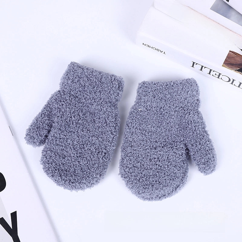 Children’s Gloves Warm Coral Fleece Cold Bag Gloves Men’s And Women’s Gloves Multi-color Optional