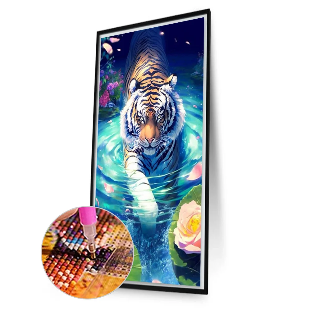Partial AB Diamond Painting - Full Round Drill - Tiger(Canvas|45*75cm)