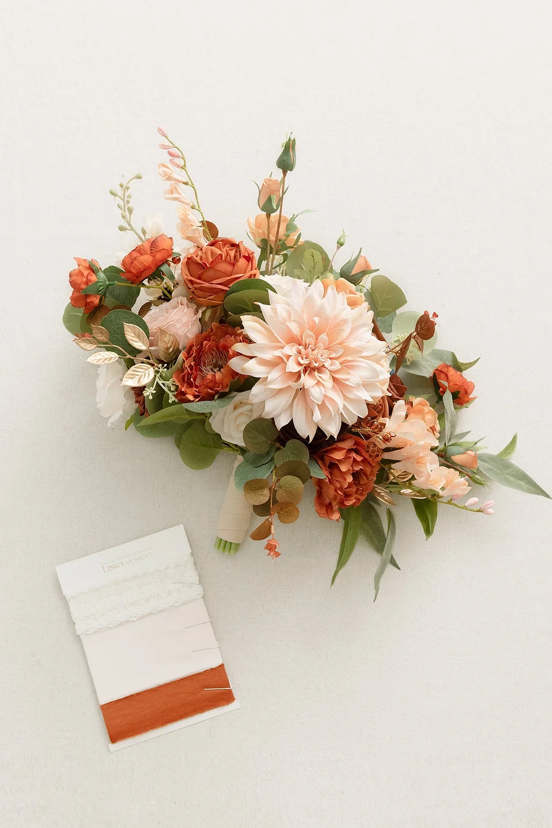 Large Free-Form Bridal Bouquet in Sunset Terracotta