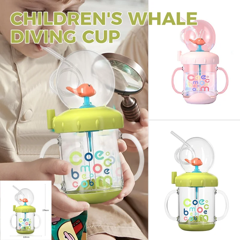 Cheap Funny Children Drinking Cup Whale Water Spray Straw Cup