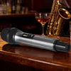 Wireless Microphone For Singing with Rechargeable Receiver Metal Cordless Handheld Mic for Home Karaoke Meeting Party Church Wedding KTV