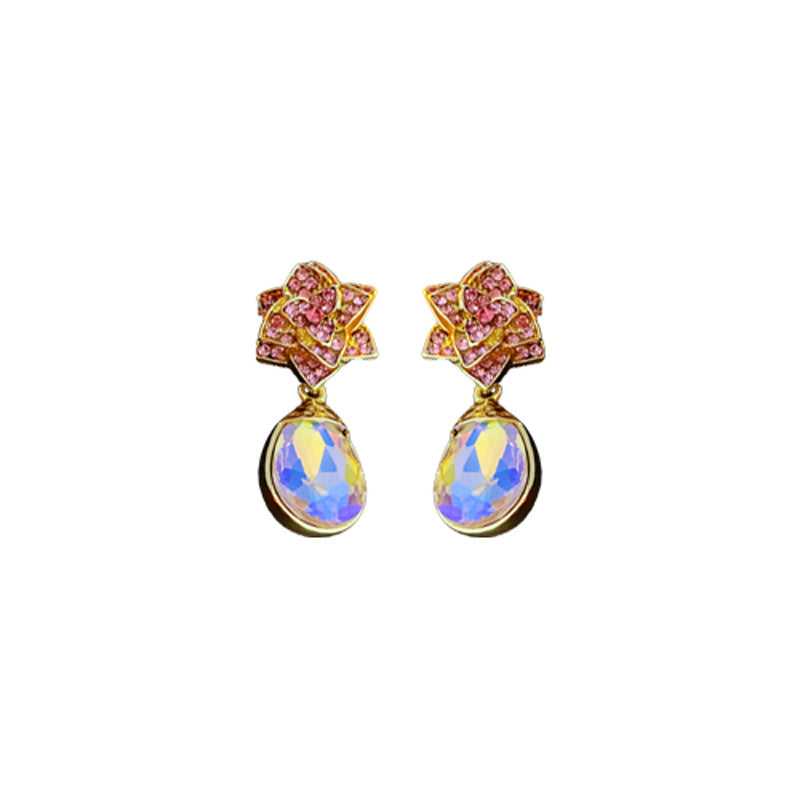 Medieval Flower Geometric Alloy Electroplating Earrings