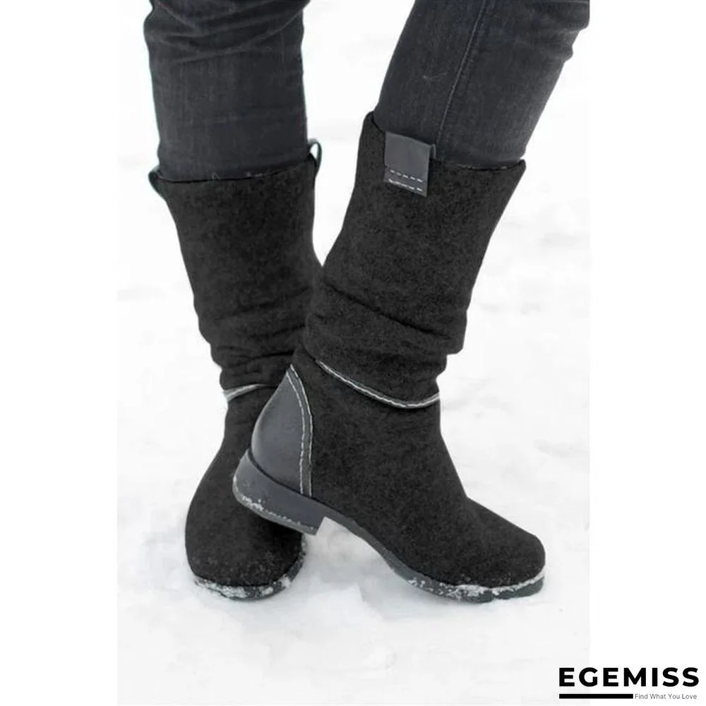 Comfortable Low Heel Suede Boots | EGEMISS