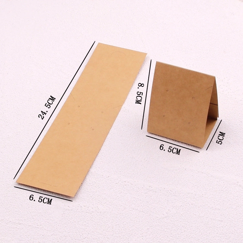 100 Pieces Factory Spot Vertical Earrings Necklace Display Cardboard DIY Earrings Earrings Earrings Packaging Accessories Kraft Paper Card