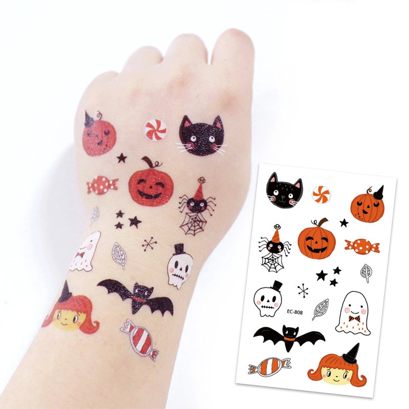 Halloween Pumpkin Masquerade Party Tattoo Stickers