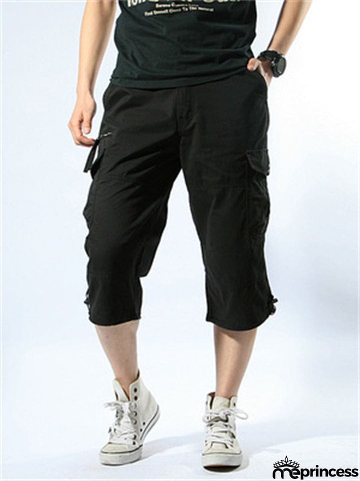 Men's Relaxed Multiple Pockets Short Cargo Trousers