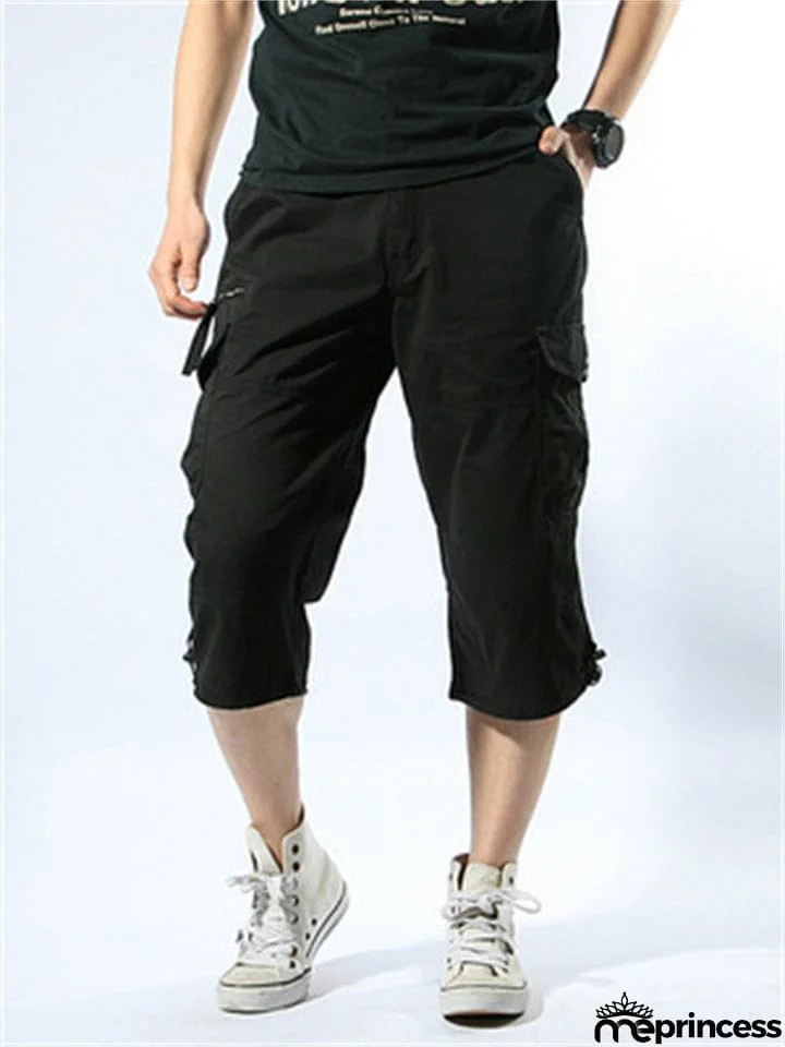 Men's Relaxed Multiple Pockets Short Cargo Trousers