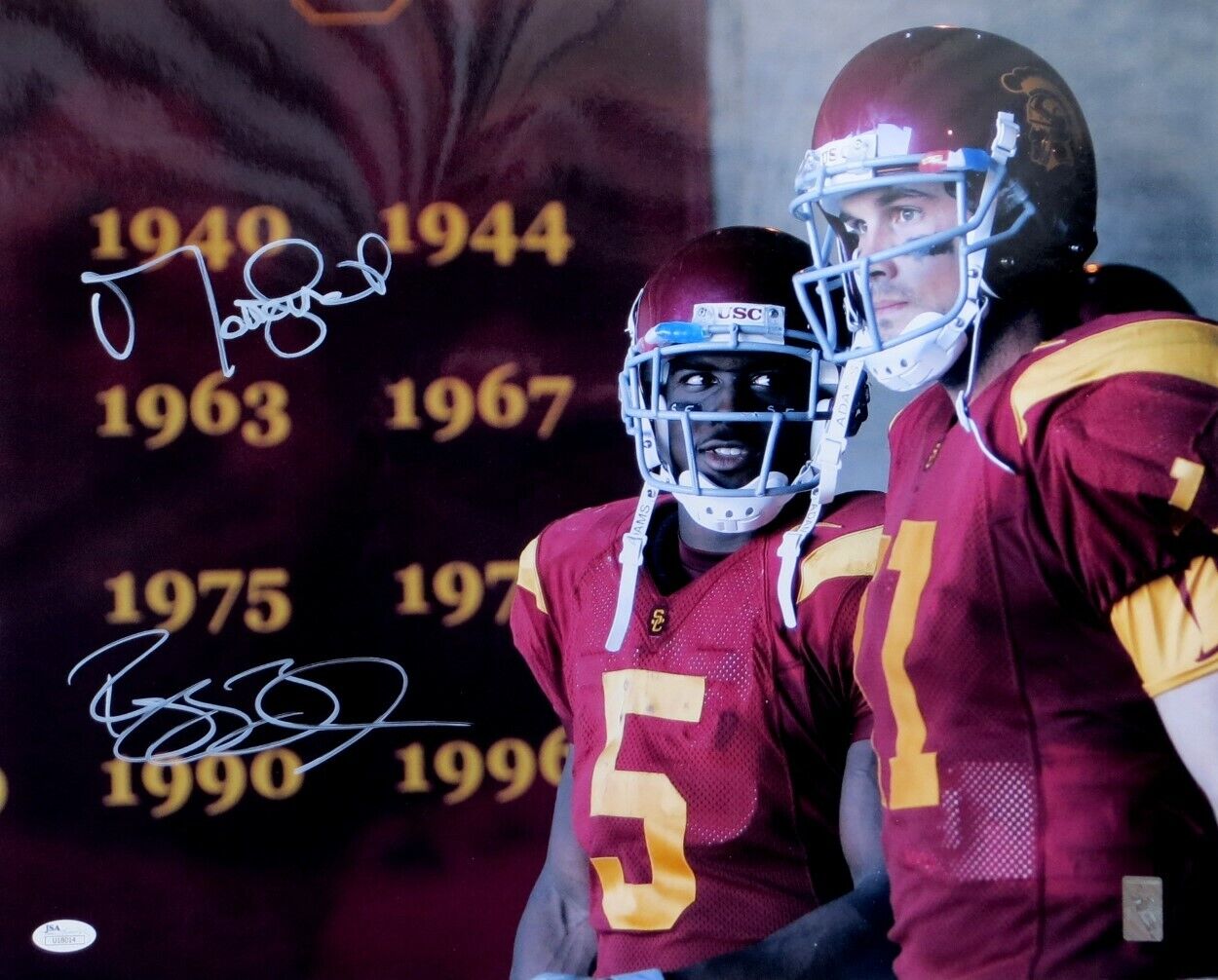 Matt Leinart Reggie Bush Dual Signed Autographed 16X20 Photo Poster painting USC Trojans JSA