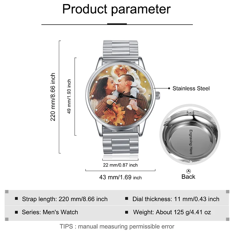 Montre Personnalis e Photo avec Gravure du pr nom ou Message Bracelet