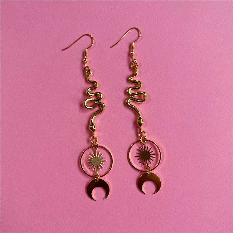 Bohemian Gothic Snake Moon Sun Earrings | Oxredo Shop Ramadan Sale