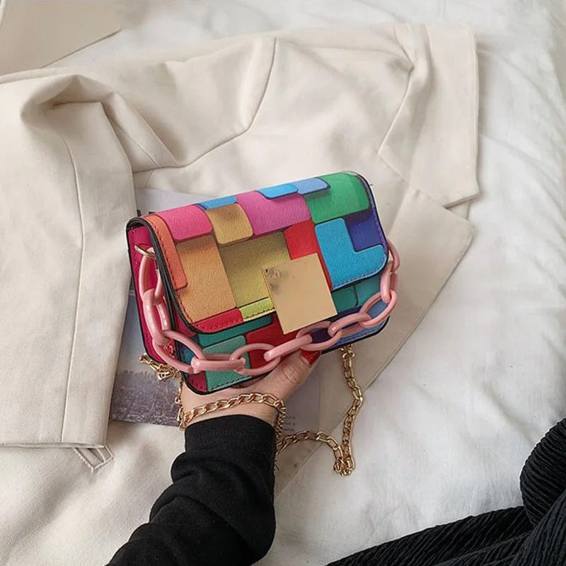 Fashion Bags for Women 2021 Women Shoulder Bags Chain Portable Women Crossbody Bags Purses and Handbags Luxury Mini Square Bag