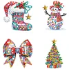 4Pcs Acrylic Special Shaped Christmas DIY Diamond Art Brooch Kit