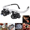 Magnifying Glasses for Hobbies Magnification 8x 15x 23x Headband Magnifier with 2 LED Lights for Reading Watch and Electronic Repair