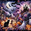 Halloween Castle-11CT Stamped Cross Stitch 50*50cm/19.69*19.69in tapestrymarket
