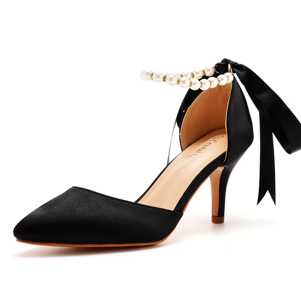 Breakj Breakj Cm Medium Heel Sandals Fine Heel Water Drill Beaded Sandals Simulation Silk Wedding Banquet Dress Shoe Tips Sandals Woman