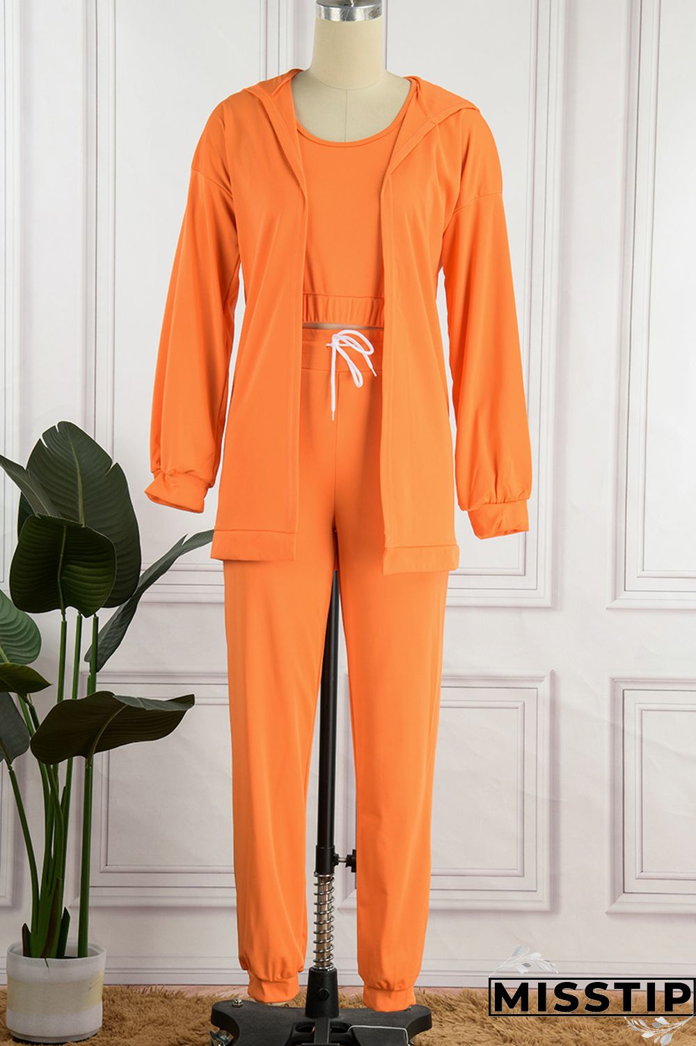 Blue Casual Solid Basic U Neck Long Sleeve Two Pieces