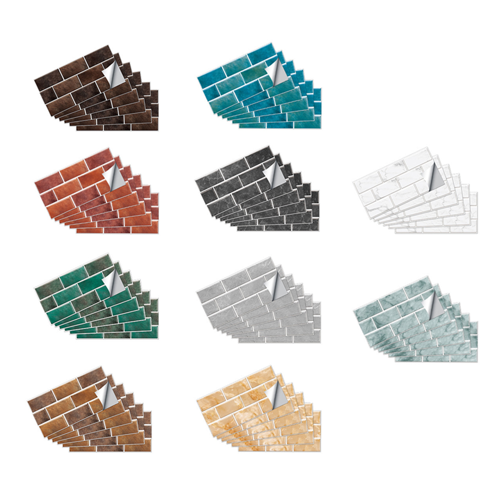 

6pcs DIY Waterproof PVC Wallpaper Stickers Tile Wall Decals for Living Room, 501 Original