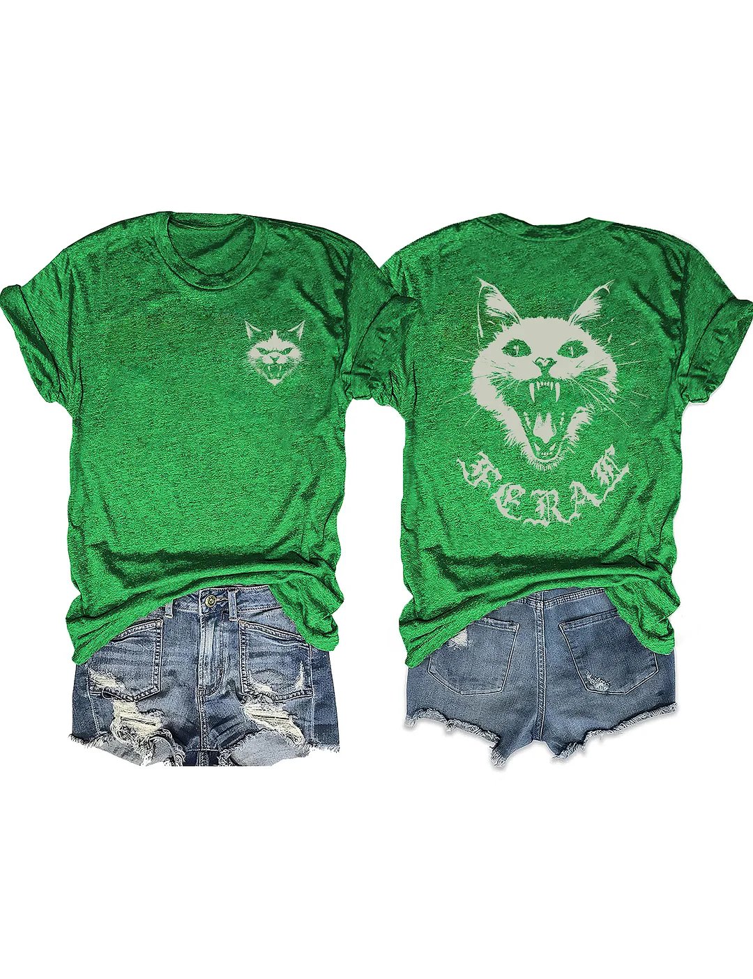 Feral Metalcore Trippy Cat T-shirt