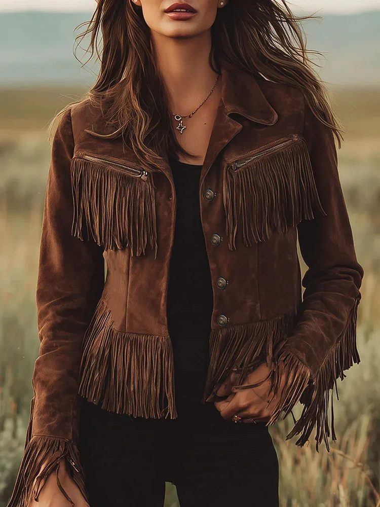 Boho Fringe Leather Jacket