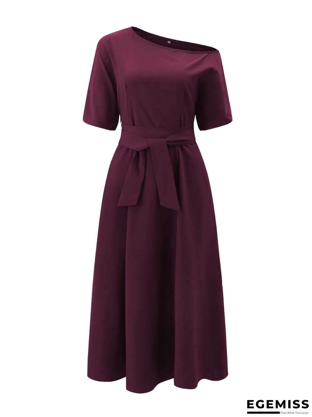 Paulina Diagonal Collar Off Shoulder Temperament Maxi Dress