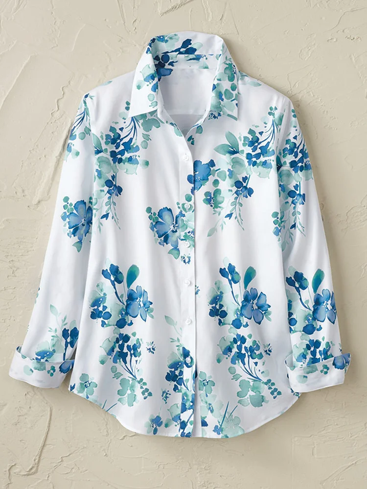 Women's Casual Floral Print Cotton T-shirt