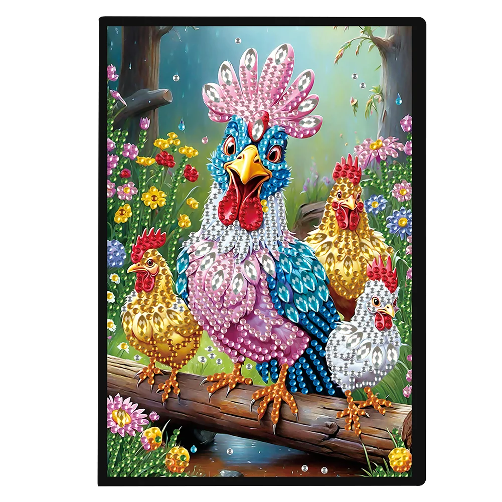 DIY Chicken Special Shaped A5 Diamond Art Painting Notebook Kit for Friends