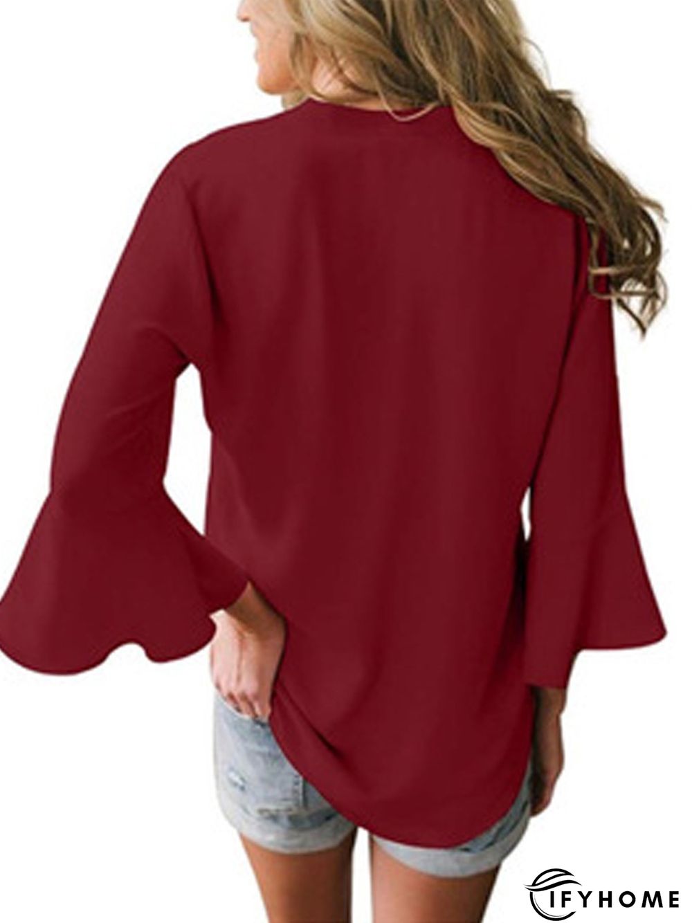 Women 3/4 Sleeve Summer Casual V-neck Tunic Top | IFYHOME