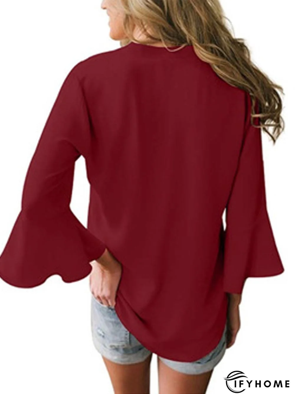 Women 3/4 Sleeve Summer Casual V-neck Tunic Top | IFYHOME