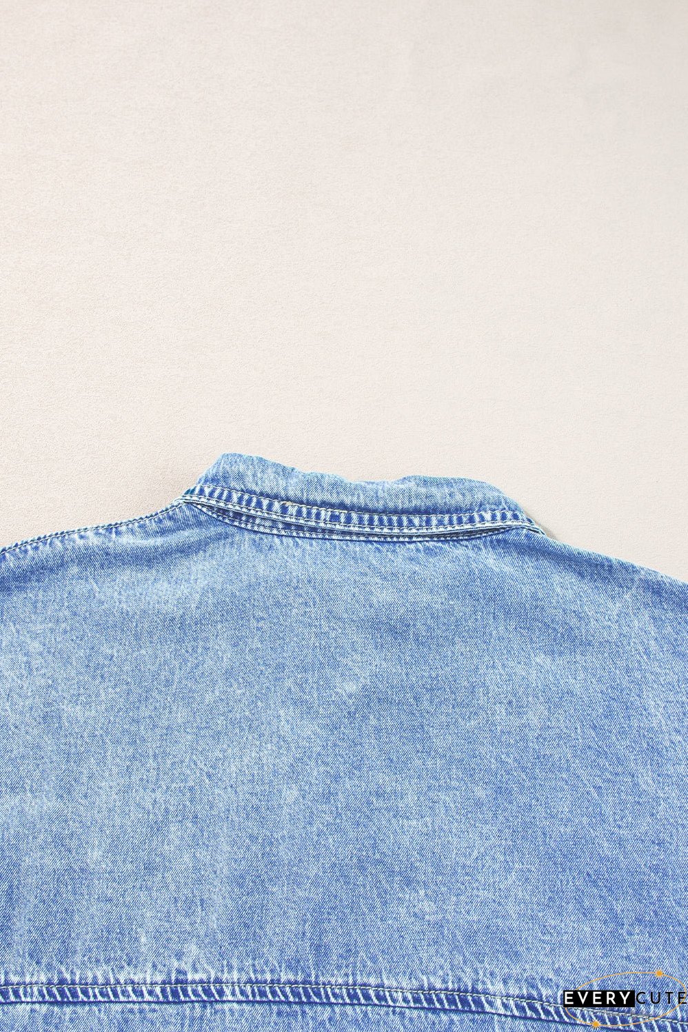 Denim Shirt Dress with Button Pockets