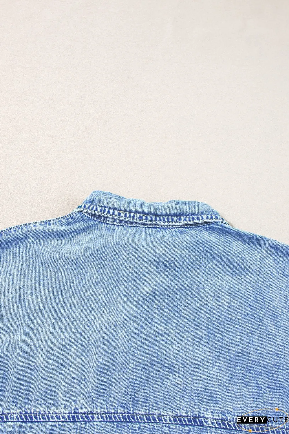 Denim Shirt Dress with Button Pockets