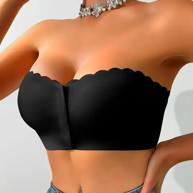 🔥Last Day 49% OFF❤️Seamless Front Closure Strapless Bandeau Bra