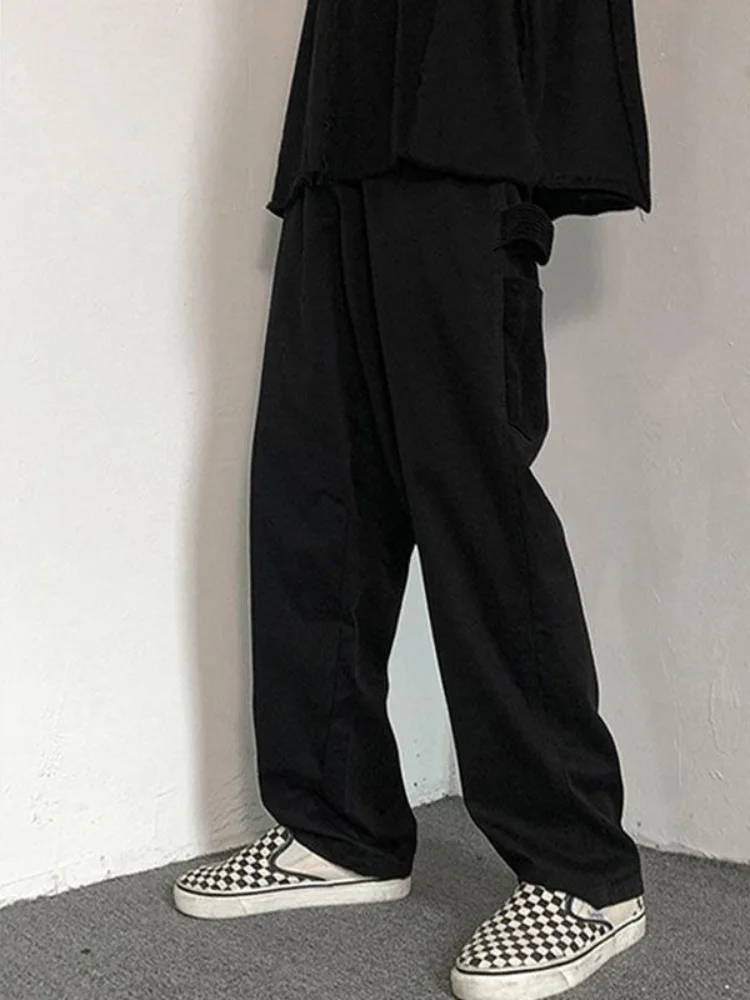 Woherb Gothiscyn Pants Khaki Wide Leg Pant Japanese Cargo Pants Baggy Streetwear Trousers Hip Hop Harajuku Fashion Goth Mens Clothing